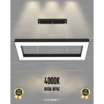 Hegza Lighting Mesita ( Siyah Kasa, Doğal Beyaz Işık ) Sarkıt Ledli Modern Led Avize, Salon, Mutfak, Oturma Odası Gün Işığı 4000K