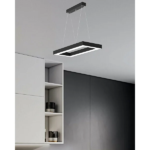Hegza Lighting Mesita ( Siyah Kasa, Doğal Beyaz Işık ) Sarkıt Ledli Modern Led Avize, Salon, Mutfak, Oturma Odası Gün Işığı 4000K - Görsel 2