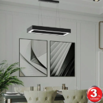 Hegza Lighting Mesita ( Siyah Kasa, Doğal Beyaz Işık ) Sarkıt Ledli Modern Led Avize, Salon, Mutfak, Oturma Odası Gün Işığı 4000K - Görsel 3